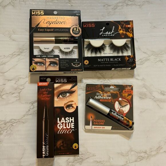 Kiss lash couture and magnetic lashes bundle with lash glue and liner - Picture 1 of 6